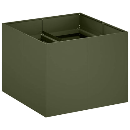 Plantenbak Olijfgroen 80 x 80 x 60 cm Koudgewalst staal