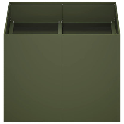 Plantenbak Olijfgroen 80 x 80 x 60 cm Koudgewalst staal
