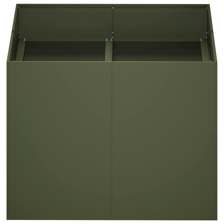 Plantenbak Olijfgroen 80 x 80 x 60 cm Koudgewalst staal