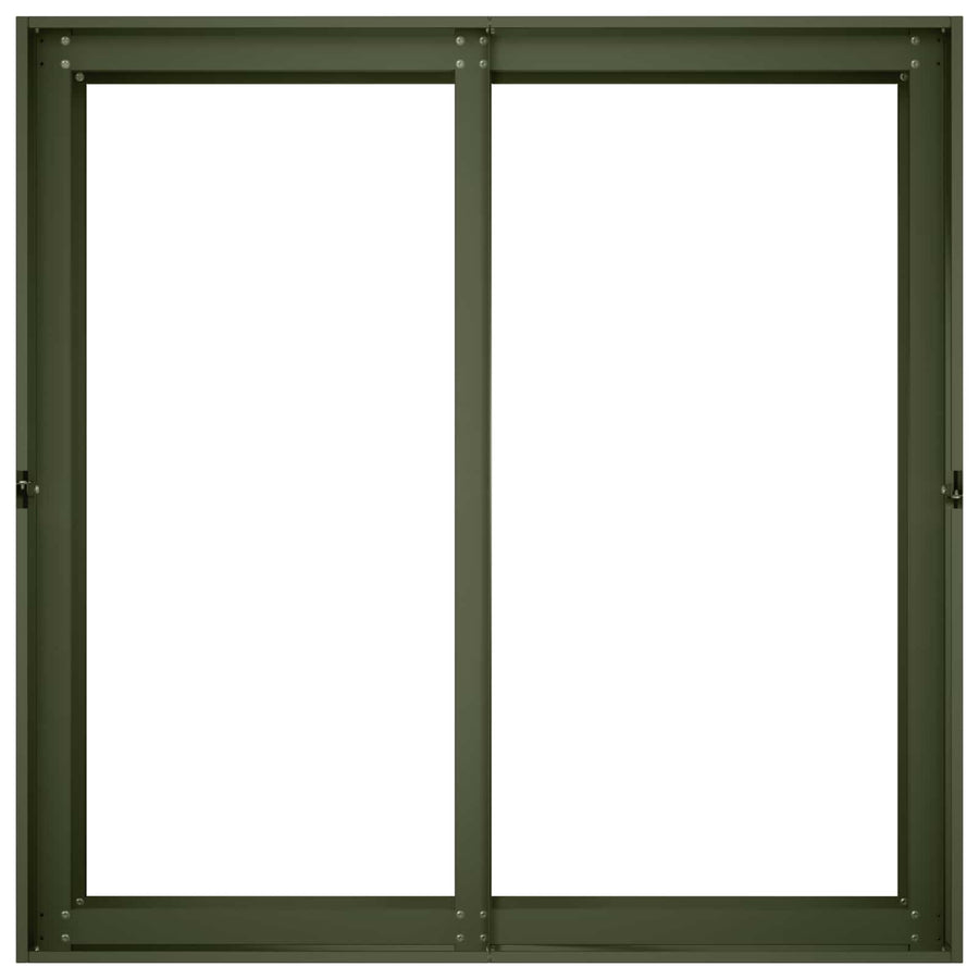 Plantenbak Olijfgroen 80 x 80 x 60 cm Koudgewalst staal
