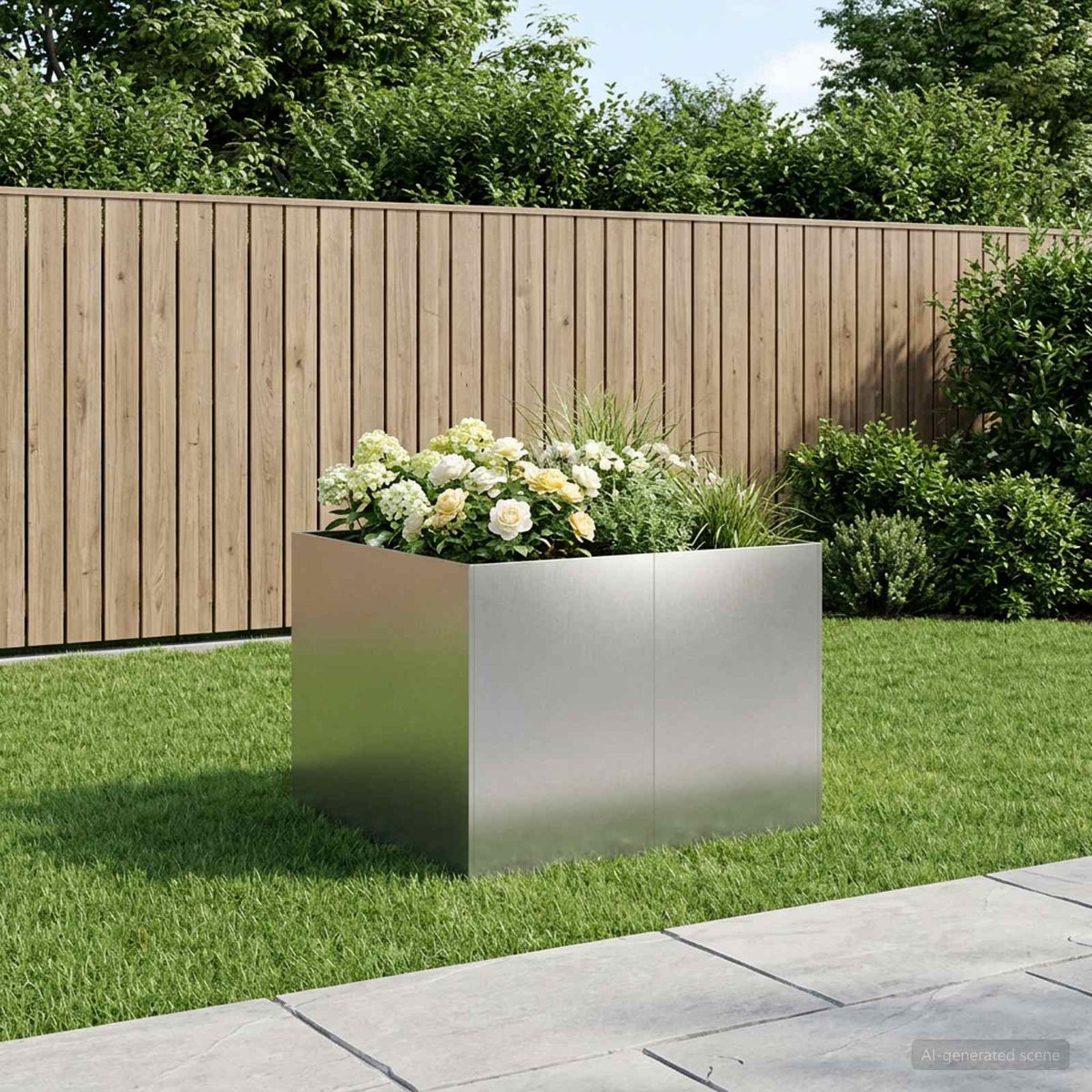 Plantenbak zilver 80 x 80 x 60 cm Roestvrij staal