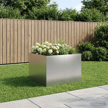 Plantenbak zilver 80 x 80 x 60 cm Roestvrij staal
