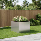 Plantenbak 80x80x60 cm gegalvaniseerd staal zilver