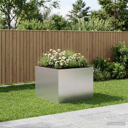 Plantenbak zilver 80 x 80 x 60 cm Gegalvaniseerd staal
