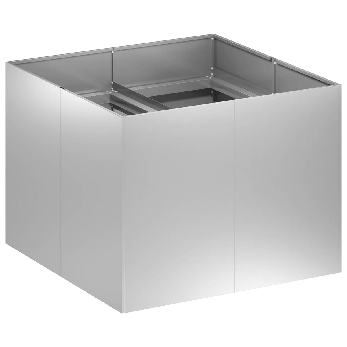 Plantenbak zilver 80 x 80 x 60 cm Gegalvaniseerd staal