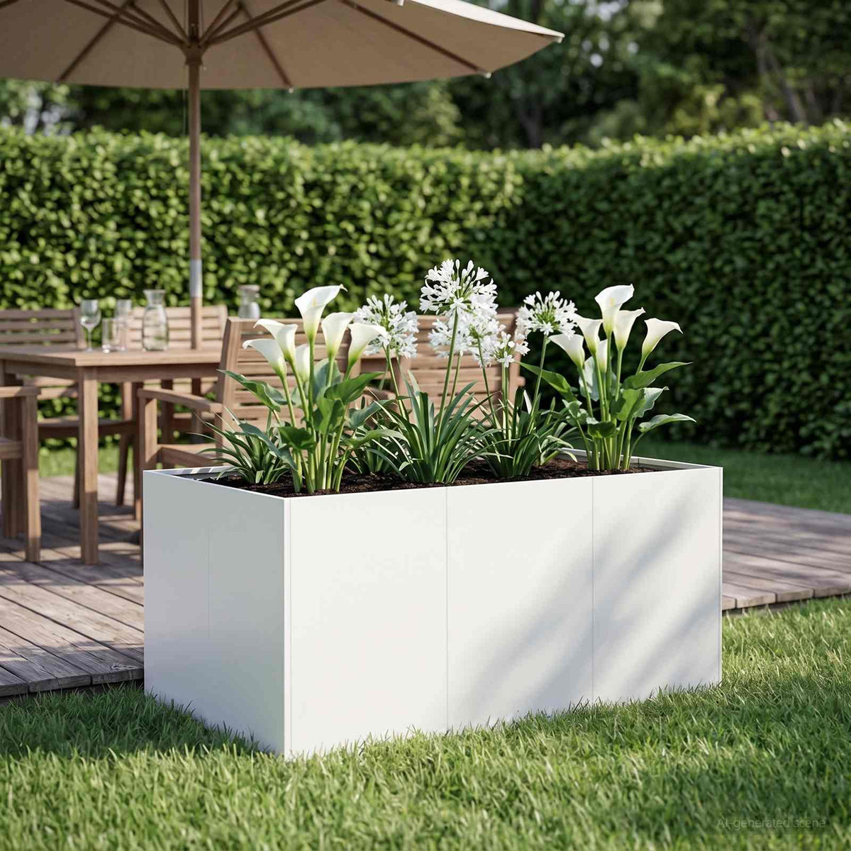 Plantenbak Wit 120 x 80 x 60 cm Koudgewalst staal