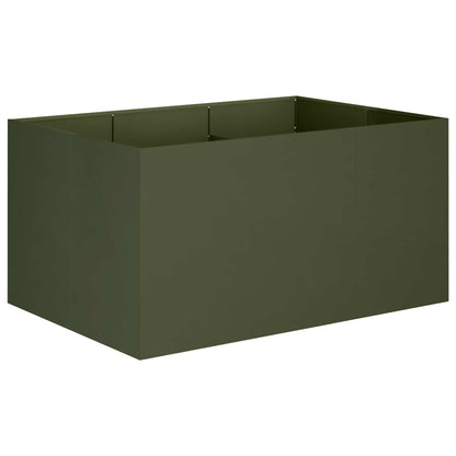 Plantenbak Olijfgroen 120 x 80 x 60 cm Koudgewalst staal