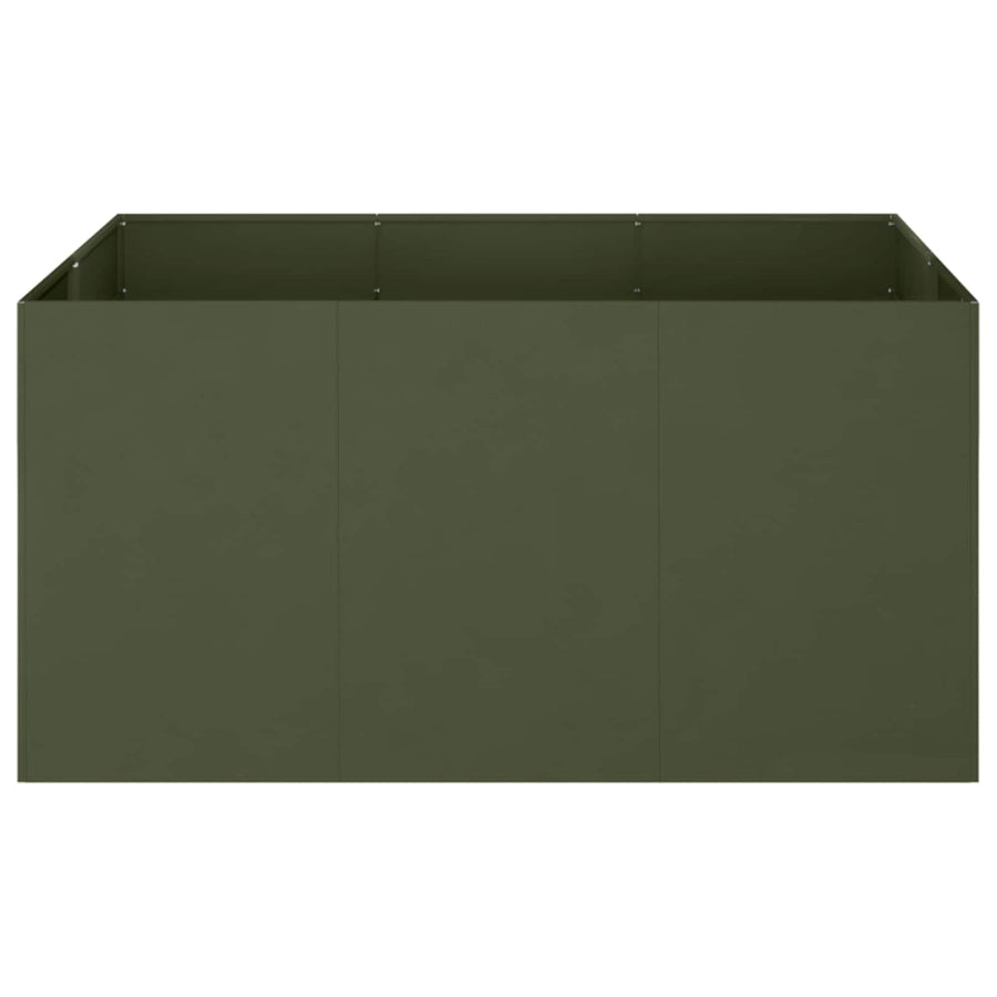 Plantenbak Olijfgroen 120 x 80 x 60 cm Koudgewalst staal
