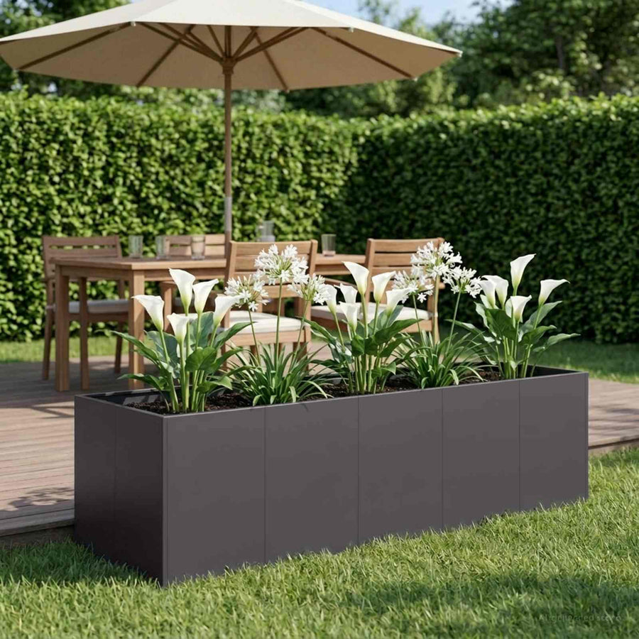 Plantenbak Zwart 200 x 80 x 60 cm Koudgewalst staal