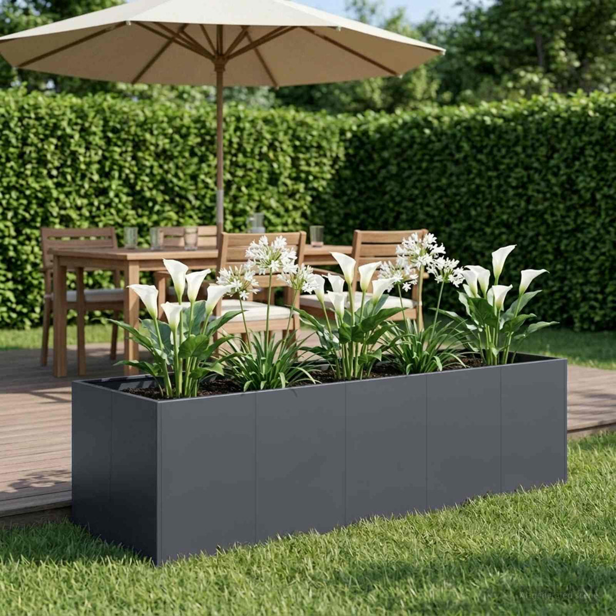 Plantenbak Antraciet 200 x 80 x 60 cm Koudgewalst staal
