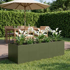 Plantenbak 200x80x60 cm koudgewalst staal olijfgroen