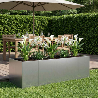 Plantenbak zilver 200 x 80 x 60 cm Gegalvaniseerd staal