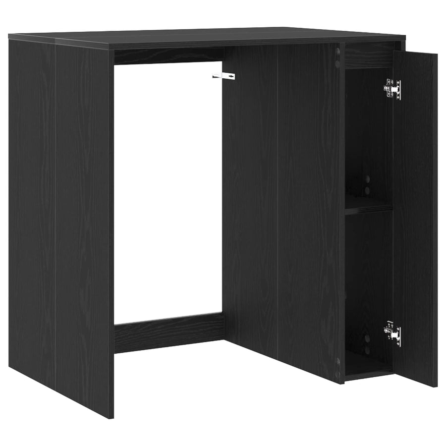 Wasmachinekast Zwart Eiken 87 x 60 x 89 cm Bewerkt hout