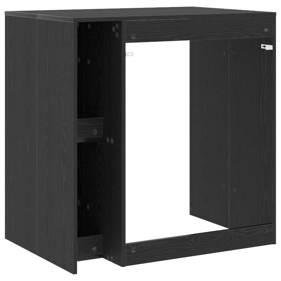 Wasmachinekast Zwart Eiken 87 x 60 x 89 cm Bewerkt hout
