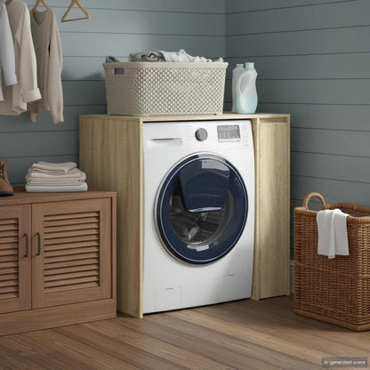 Wasmachinekast met opslag Sonoma 87 x 60 x 89 cm Bewerkt hout