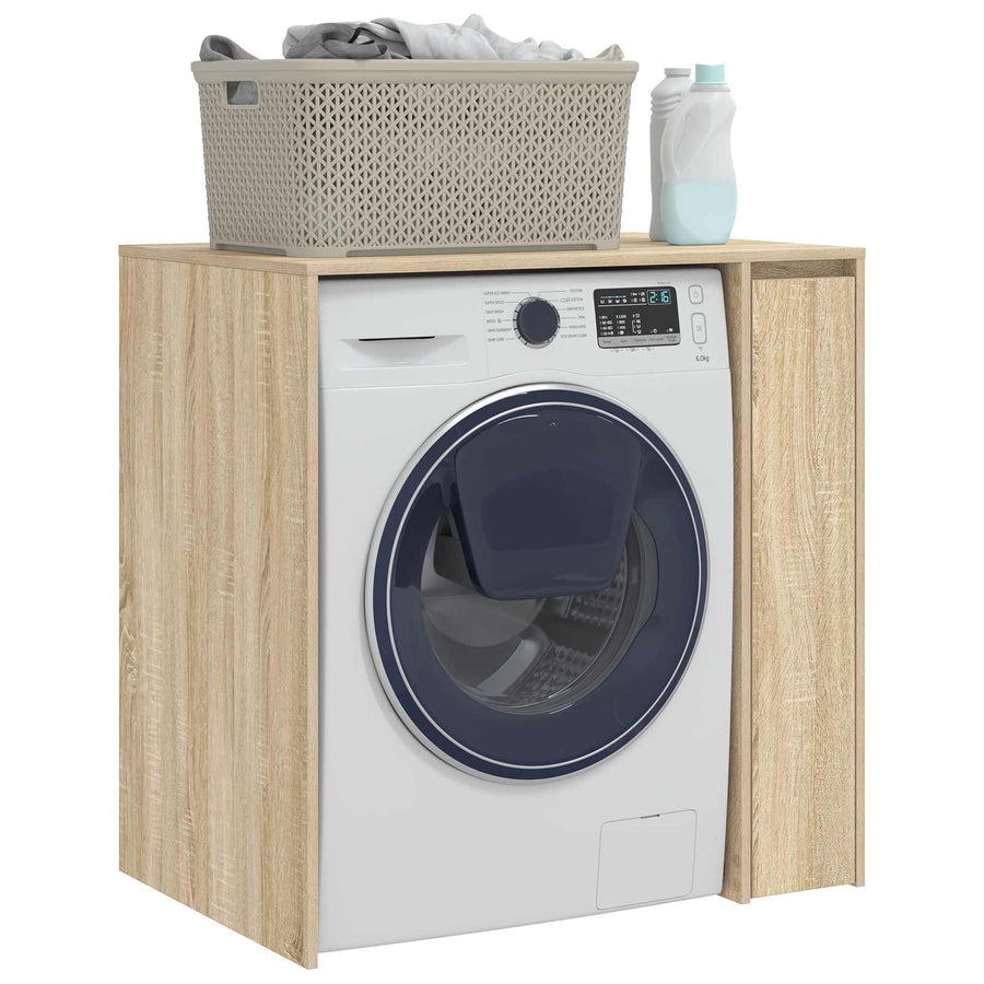 Wasmachinekast met opslag Sonoma 87 x 60 x 89 cm Bewerkt hout