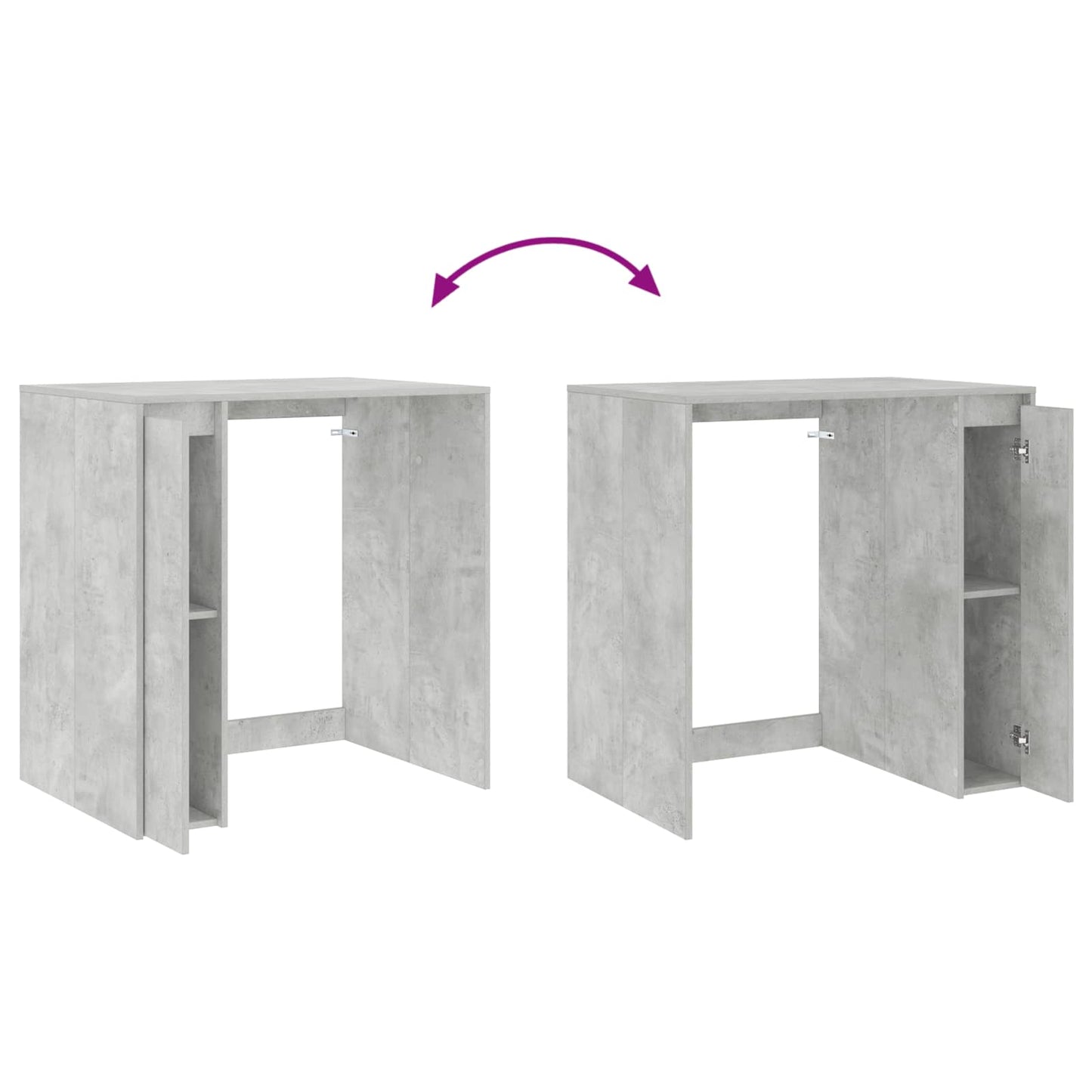 Wasmachinekast Betonkleurig 87 x 60 x 89 cm Bewerkt hout