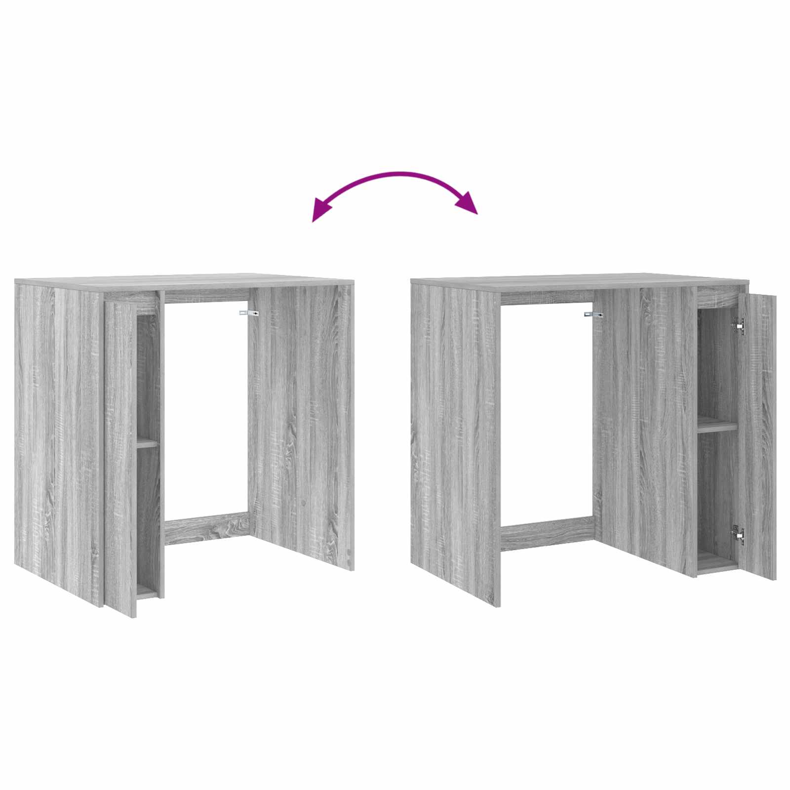 Wasmachinekast Grijs Sonoma 87 x 60 x 89 cm Bewerkt hout