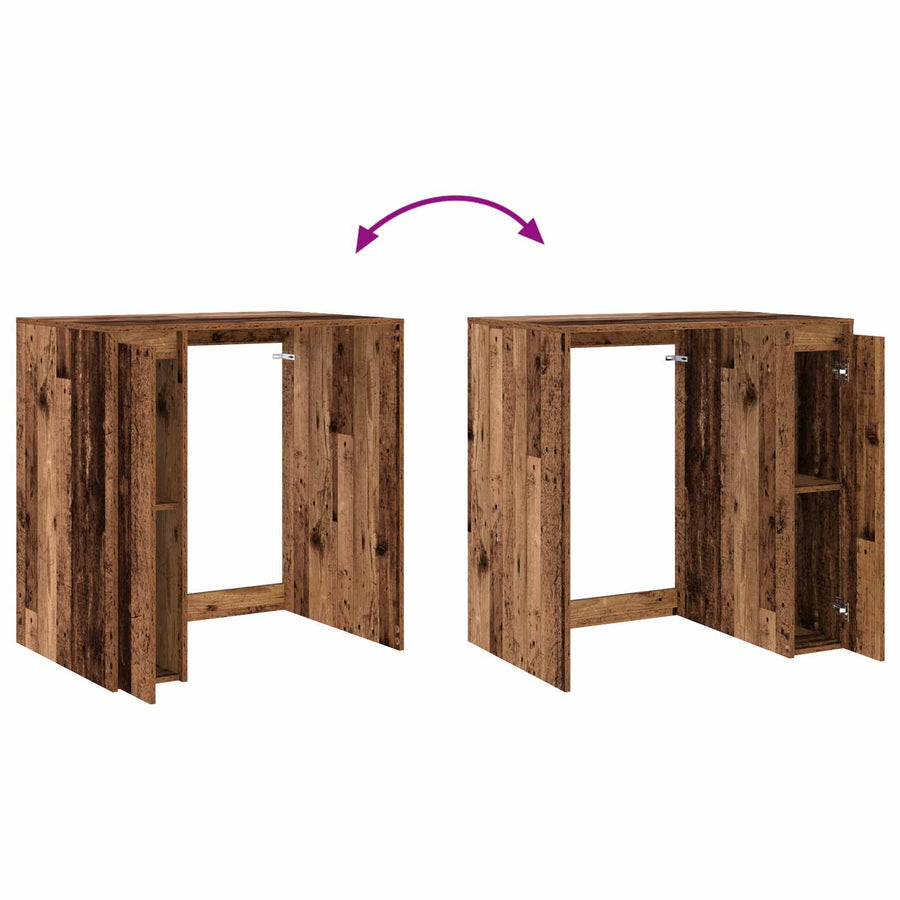 Wasmachinekast met opslag Oudhout 87 x 60 x 89 cm Bewerkt hout