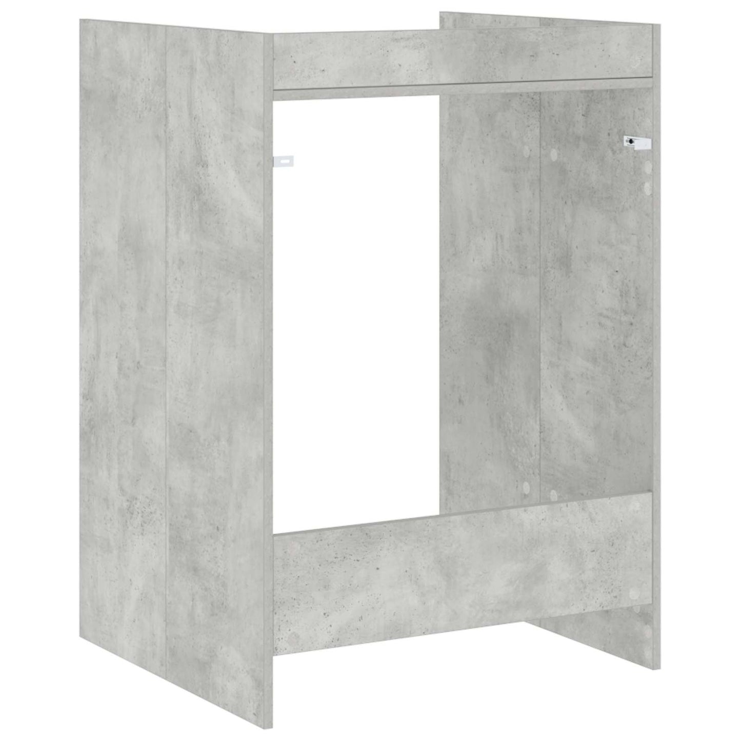Wasmachinekast met opslag Beton 67,5 x 62 x 97 cm Bewerkt hout