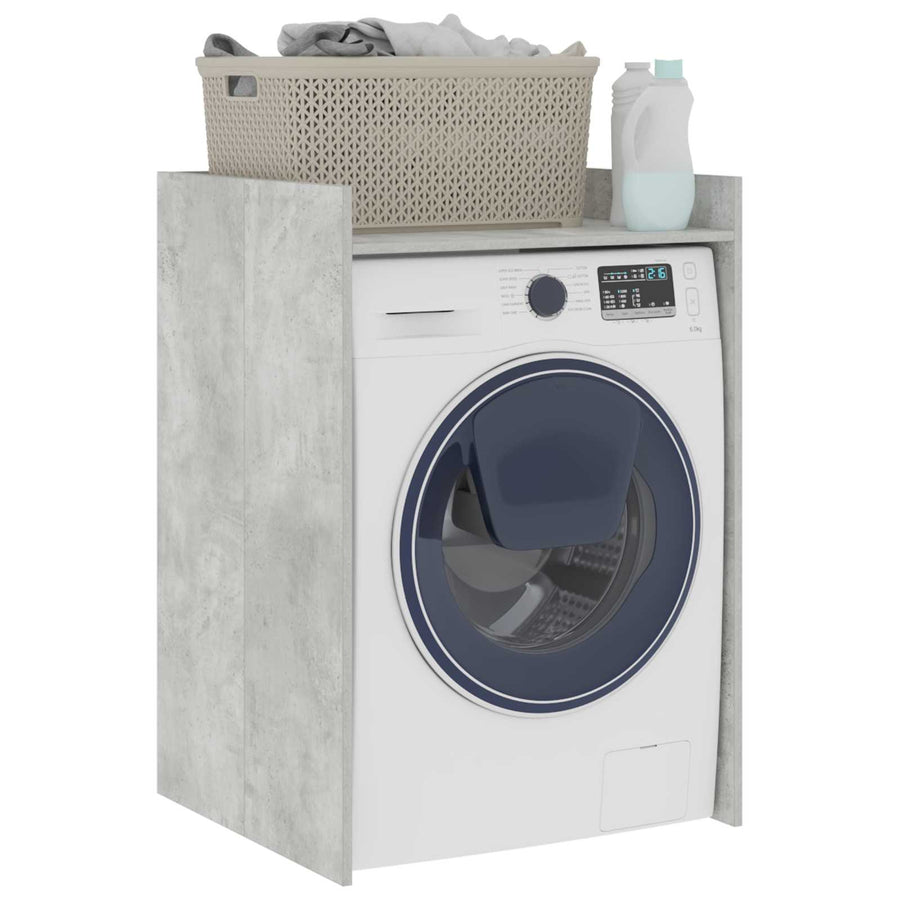 Wasmachinekast met opslag Beton 67,5 x 62 x 97 cm Bewerkt hout