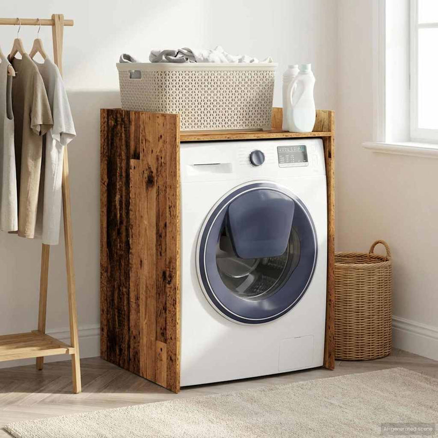Wasmachinekast Oudhout 67,5 x 62 x 97 cm Bewerkt hout