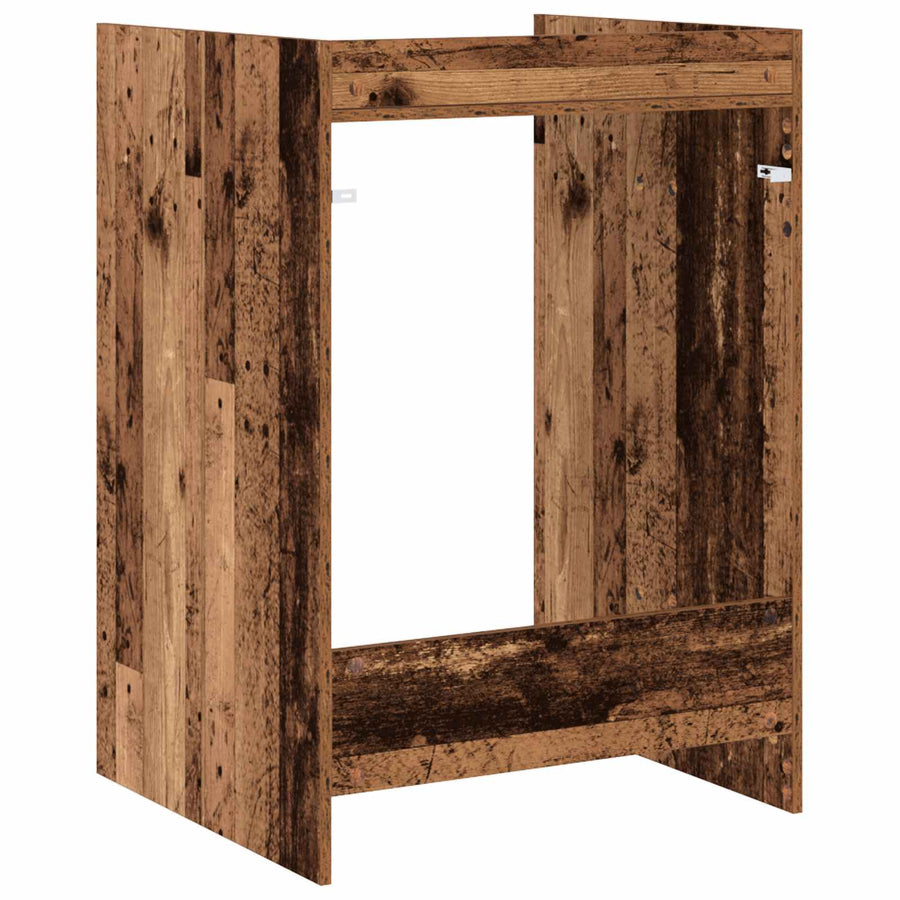 Wasmachinekast Oudhout 67,5 x 62 x 97 cm Bewerkt hout