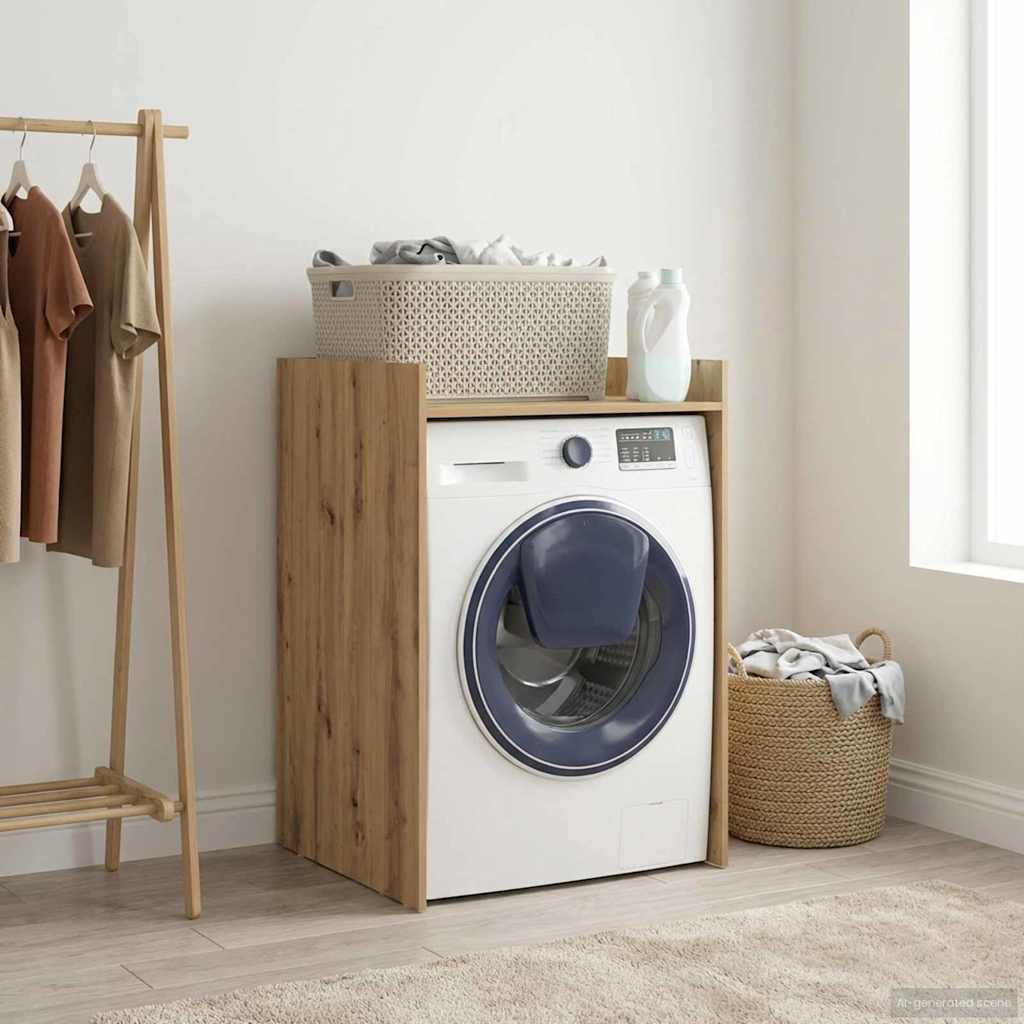 Wasmachinekast met opslag Ambachtelijk eiken 67,5 x 62 x 97 cm