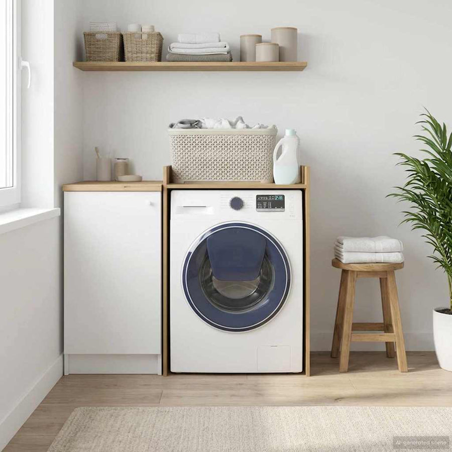 Wasmachinekast met opslag Ambachtelijk eiken 67,5 x 62 x 97 cm