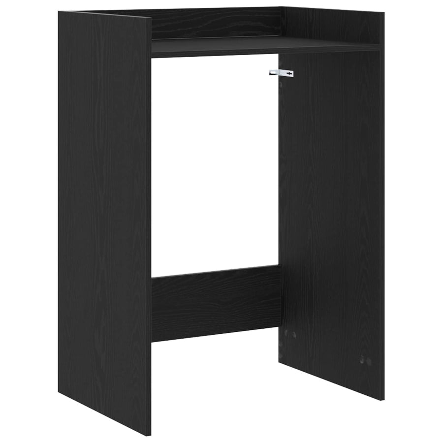 Wasmachinekast Zwart Eiken 67,5 x 48 x 97 cm Bewerkt hout