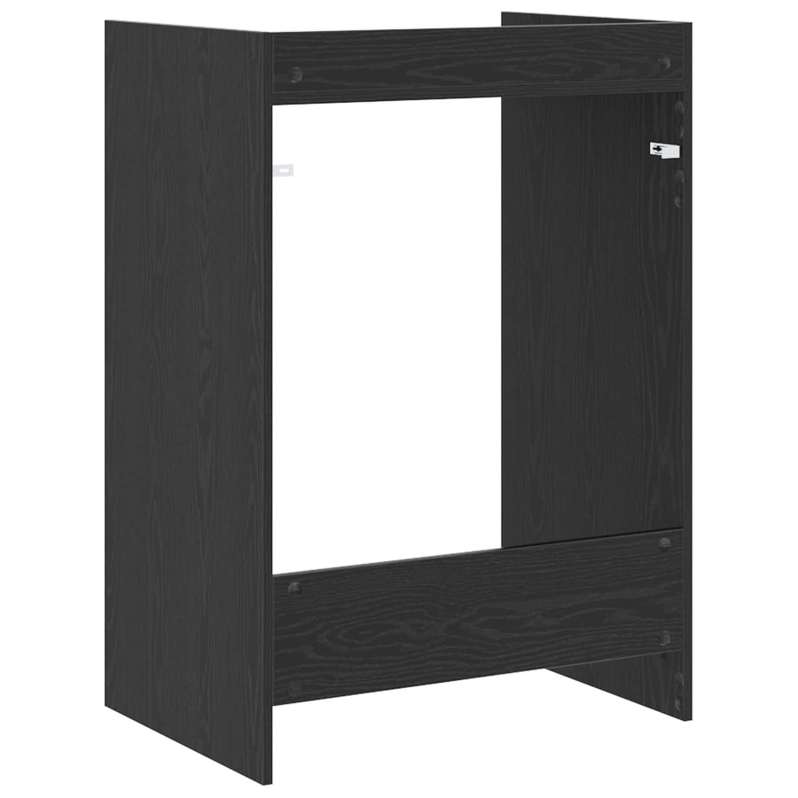 Wasmachinekast Zwart Eiken 67,5 x 48 x 97 cm Bewerkt hout