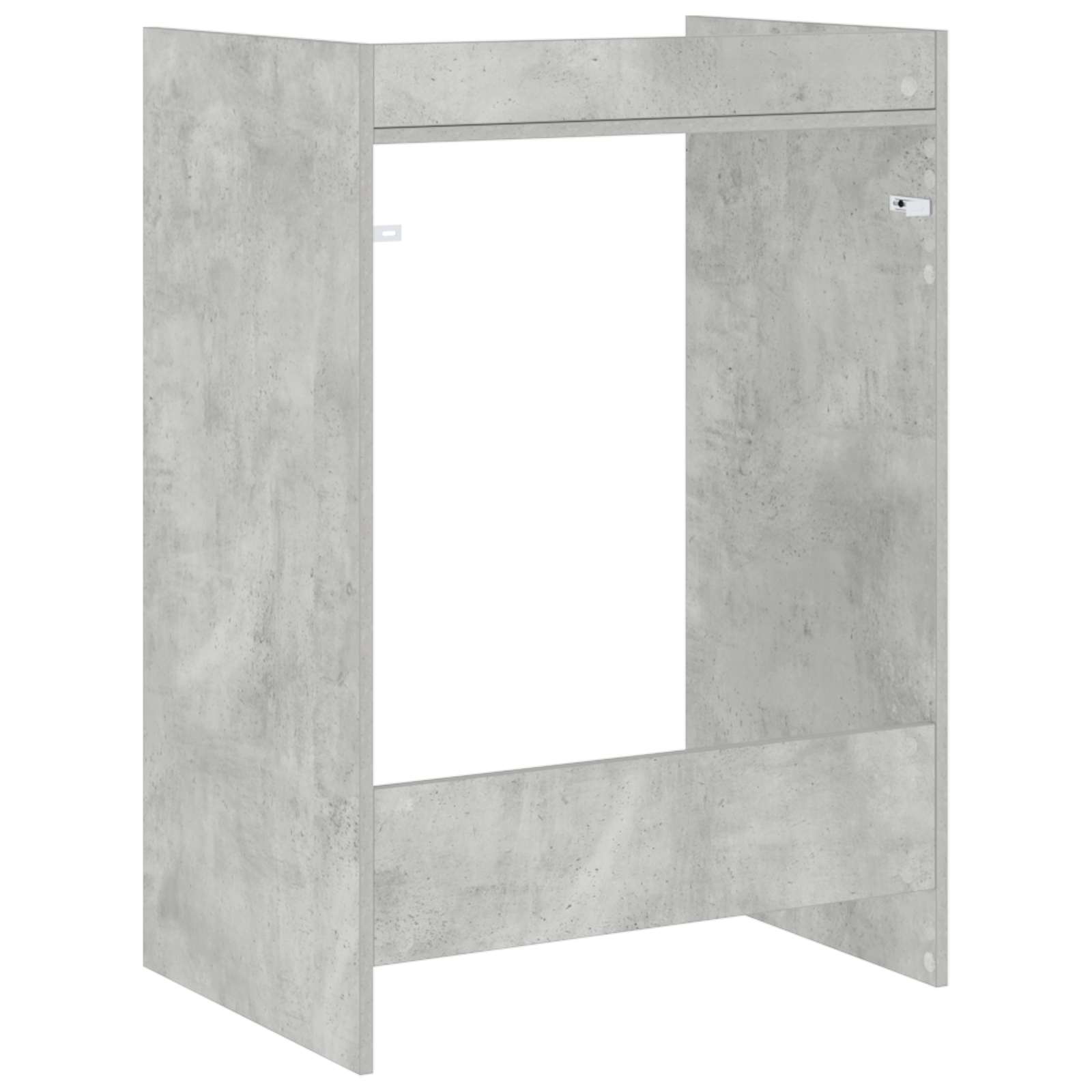 Wasmachinekast met opslag Beton 67,5 x 48 x 97 cm Bewerkt hout