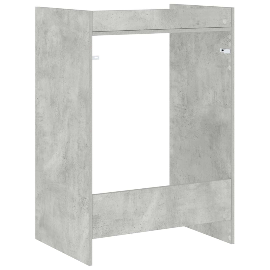 Wasmachinekast met opslag Beton 67,5 x 48 x 97 cm Bewerkt hout