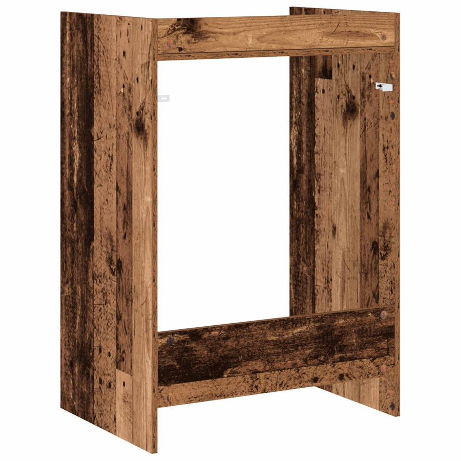 Wasmachinekast Oudhout 67,5 x 48 x 97 cm Bewerkt hout