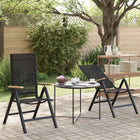 Tuinstoelen 2 stuks zwart textileen 58x73x111,5 cm