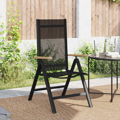 Recliner Tuinstoelen 2 pcs Zwart 58 x 73 x 111,5 cm Textileen