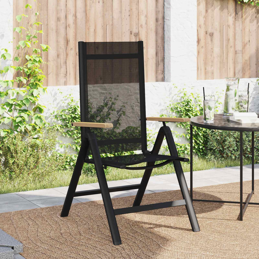 Recliner Tuinstoelen 2 pcs Zwart 58 x 73 x 111,5 cm Textileen