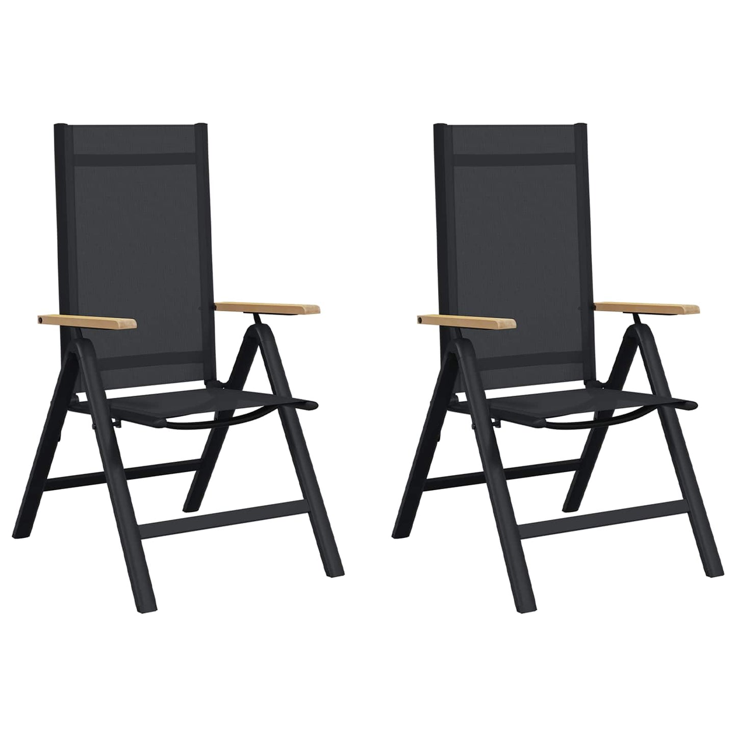 Recliner Tuinstoelen 2 pcs Zwart 58 x 73 x 111,5 cm Textileen