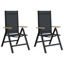 Recliner Tuinstoelen 2 pcs Zwart 58 x 73 x 111,5 cm Textileen