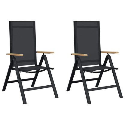 Recliner Tuinstoelen 2 pcs Zwart 58 x 73 x 111,5 cm Textileen