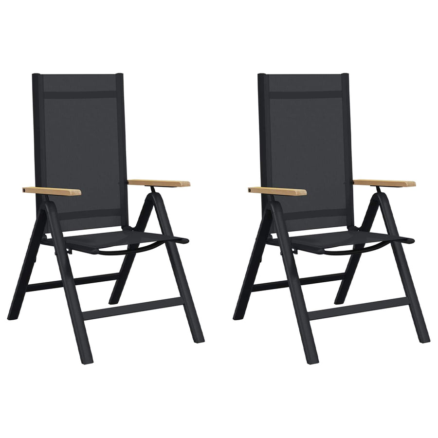 Recliner Tuinstoelen 2 pcs Zwart 58 x 73 x 111,5 cm Textileen