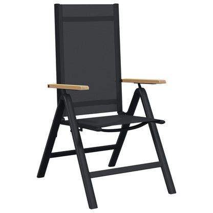 Recliner Tuinstoelen 2 pcs Zwart 58 x 73 x 111,5 cm Textileen