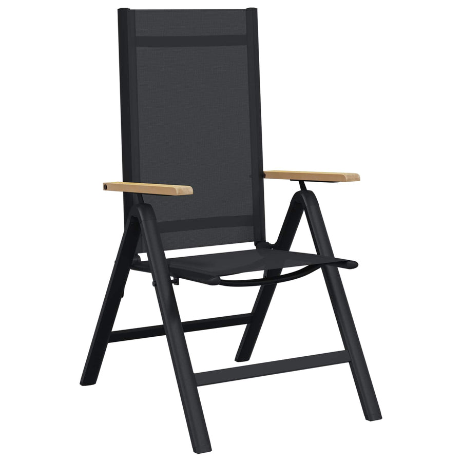 Recliner Tuinstoelen 2 pcs Zwart 58 x 73 x 111,5 cm Textileen