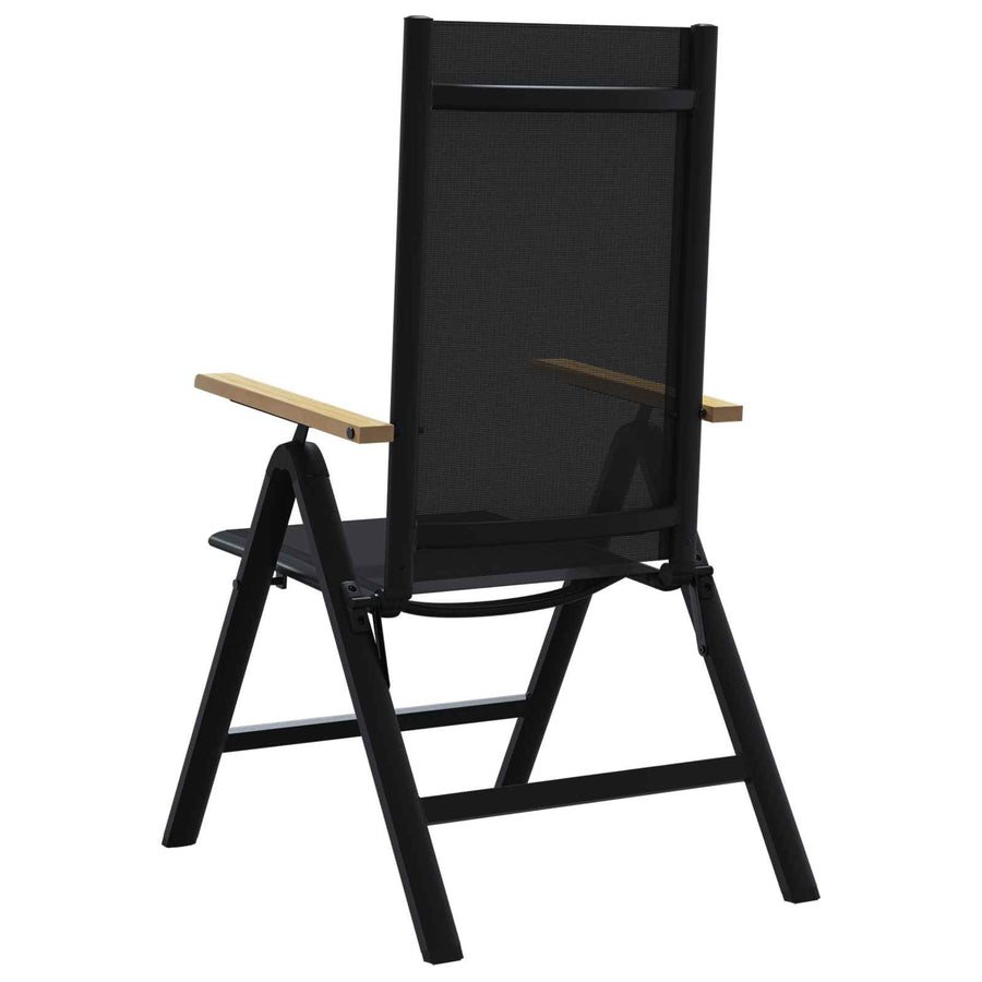 Recliner Tuinstoelen 2 pcs Zwart 58 x 73 x 111,5 cm Textileen