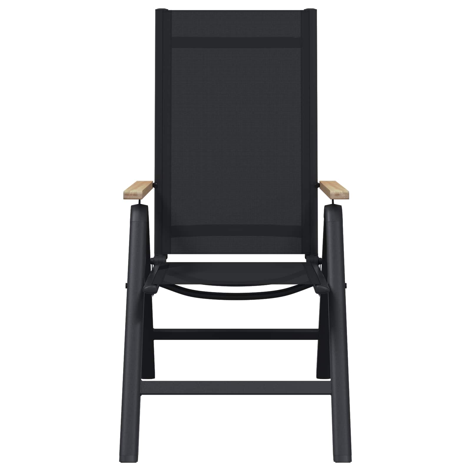 Recliner Tuinstoelen 2 pcs Zwart 58 x 73 x 111,5 cm Textileen