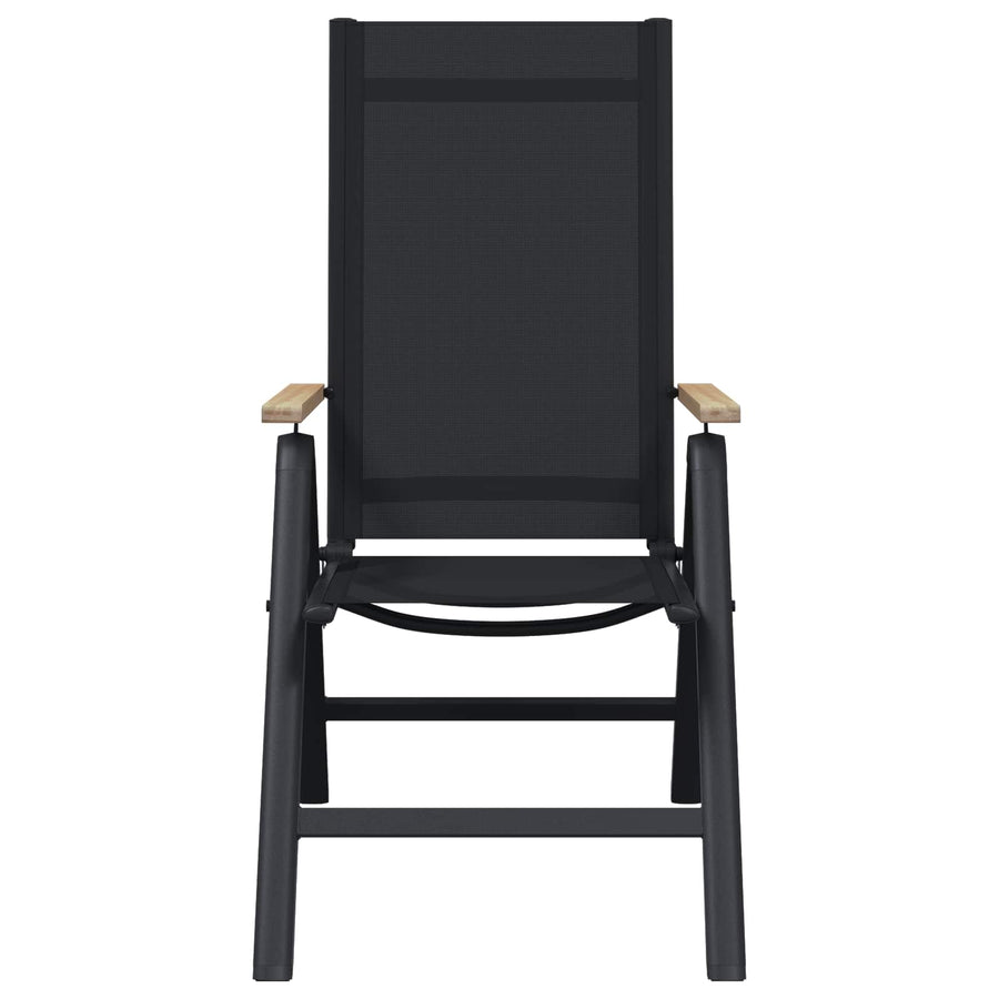 Recliner Tuinstoelen 2 pcs Zwart 58 x 73 x 111,5 cm Textileen