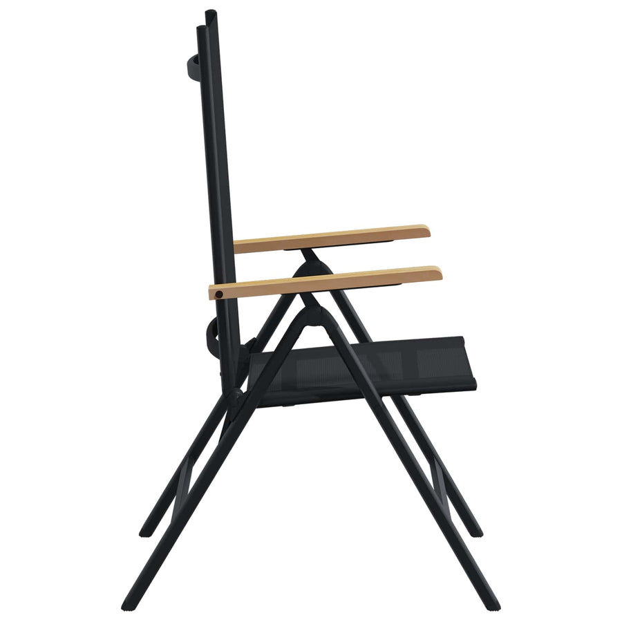 Recliner Tuinstoelen 2 pcs Zwart 58 x 73 x 111,5 cm Textileen