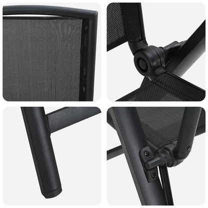 Recliner Tuinstoelen 2 pcs Zwart 58 x 71 x 112 cm Textileen