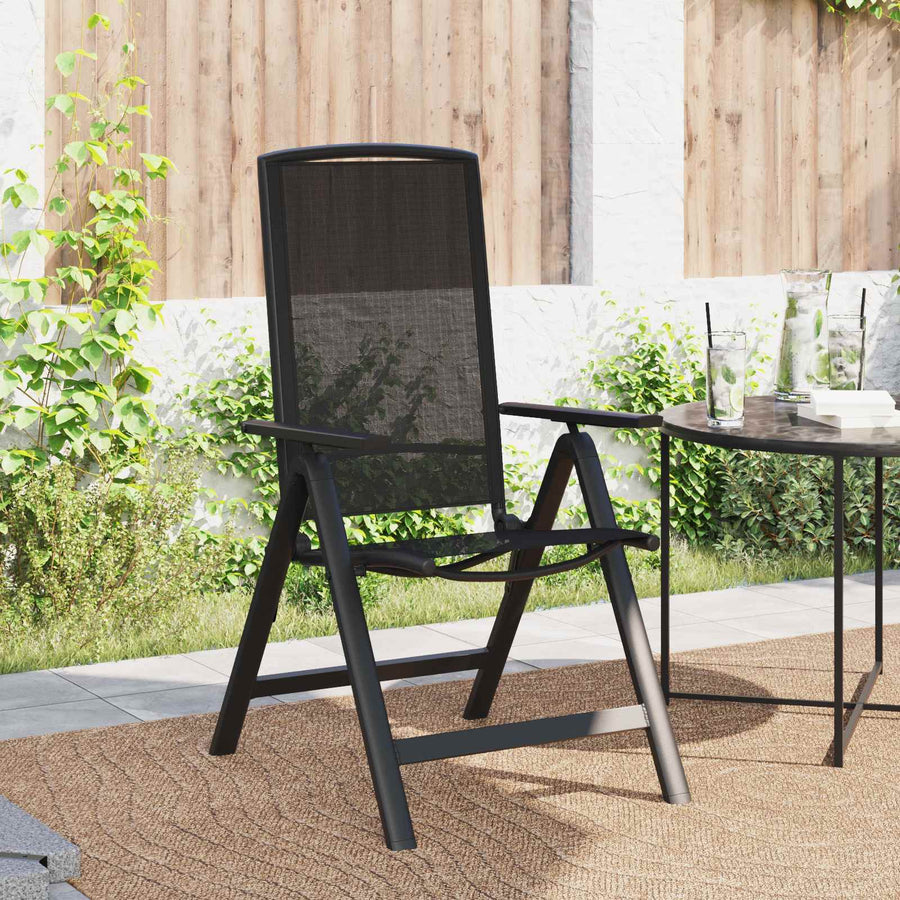 Recliner Tuinstoelen 2 pcs Zwart 58 x 71 x 112 cm Textileen