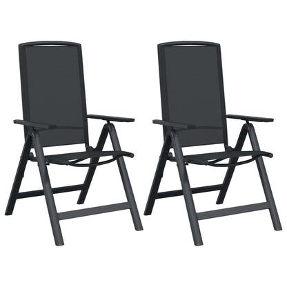 Recliner Tuinstoelen 2 pcs Zwart 58 x 71 x 112 cm Textileen